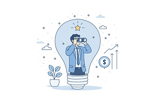 Creative businessman looking for, a Finance Illustration by Artsaba Family