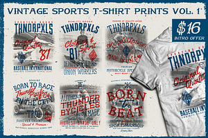 Vintage Sports T-Shirt Prints Vol. 1