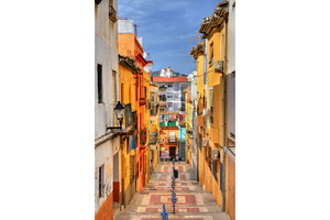 Street in historical center of malaga spain featuring architecture, europe, an Architecture Photo by Leonid Andronov