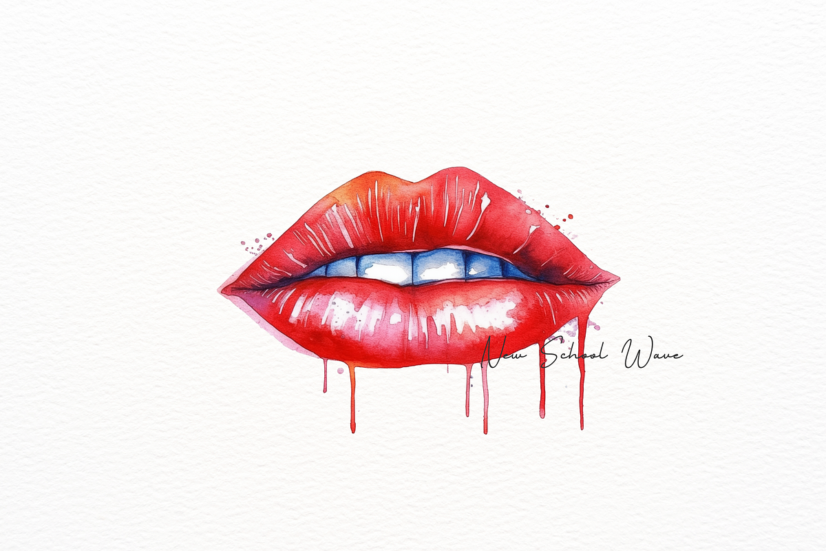 Beautiful Watercolor Red Lips, an Object Illustration by New-School-Wave (Photo 2 of 5)
