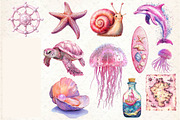 Pink Sea Adventure Clipart, an Illustration by Dream Creation (Thumbnail 4 of 4)