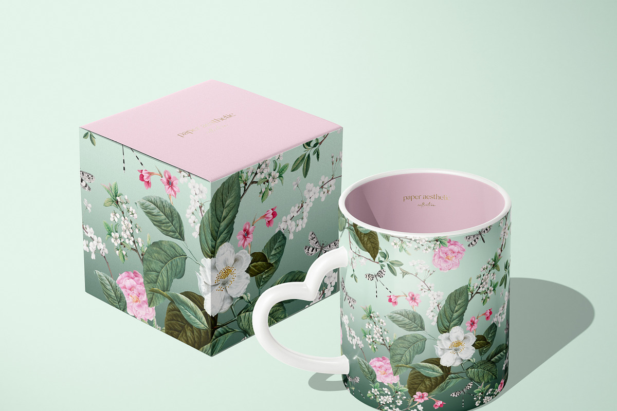 Cherry Blossom Floral Paper Pack, a Pattern Graphic by paper aesthetic (Photo 5 of 7)