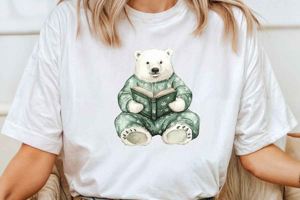 Christmas Pajama Polar Bear Clipart, an Illustration by CraftArtStudio (Photo 4 of 6)