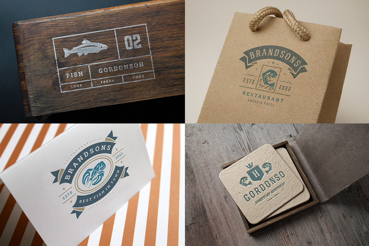18 Seafood Logos & Badges, a Branding & Logo Template by Vasya Kobelev (Photo 9 of 9)