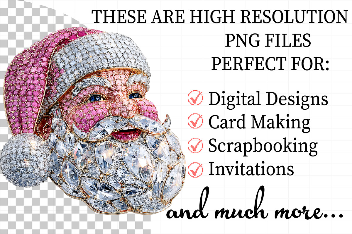 Rhinestone Santa Face Clipart, an Illustration by Daily.Designs (Photo 2 of 4)