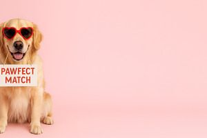 Pawlentine Day celebration with dog, a Photo by Dvoevnore photos