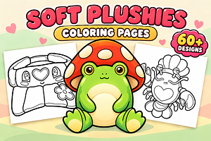 Soft Plushies Coloring Pages Vol. 1