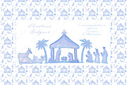 Nativity Religious Blue Christmas, an Illustration by LABFcreations (Thumbnail 2 of 5)
