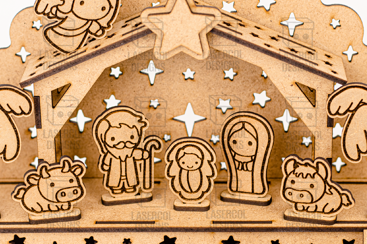 Nativity Scene Laser Cut Files, a Graphic by Lasercoldesigns (Photo 3 of 4)