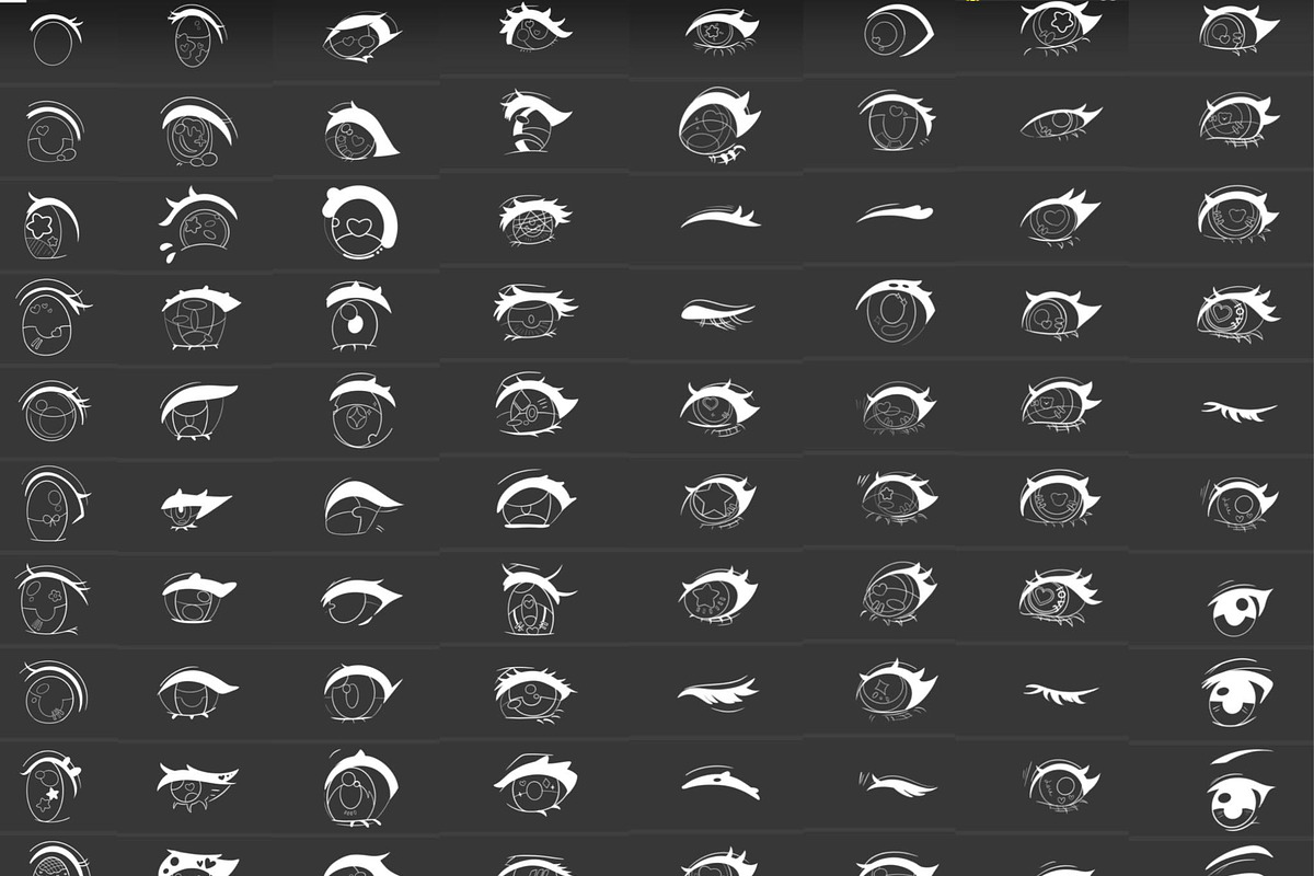 220+ Procreate Anime Eye Stamps, a Brush Add-On by DrawingStoryShop (Photo 5 of 7)