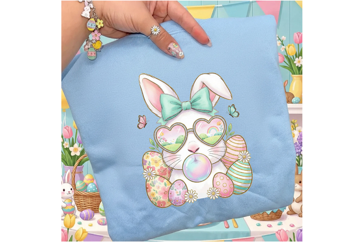 Easter Bunny Bubble Gum Coquette PNG, an Illustration by Designking (Photo 6 of 6)