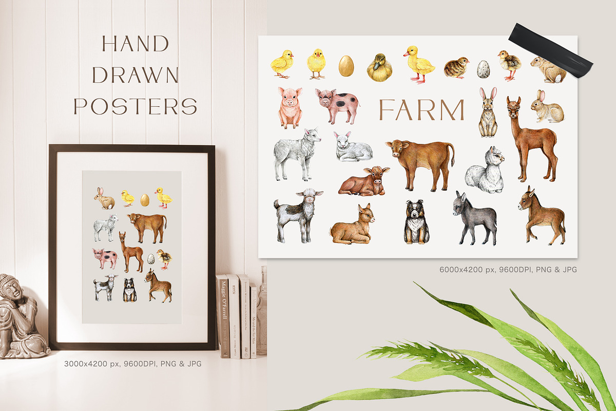 Farm Animals and Birds Clipart, an Animal Illustration by AnitaPol (Photo 18 of 19)
