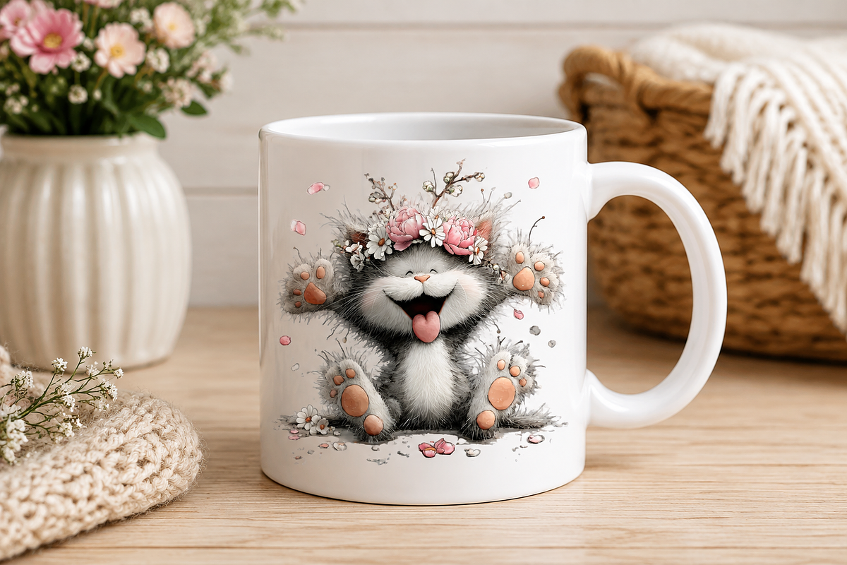 Floral Kitten Clipart, a Seasonal Illustration by CreationArt (Photo 4 of 7)