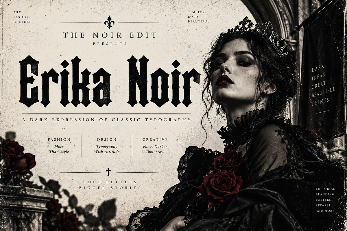 Erika Noir, a Blackletter Font by Wow Magic (Photo 1 of 4)
