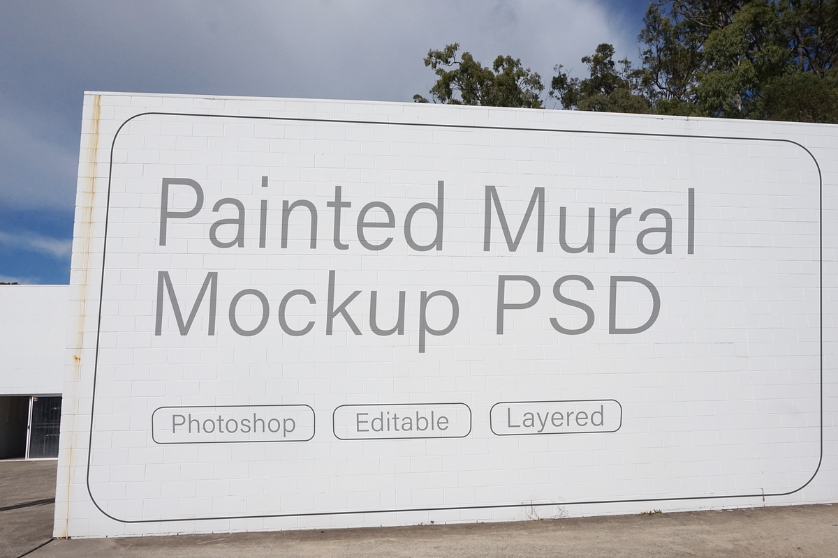 PSD mockup -white outdoor brick wall, an Advertising Mockup by Tania Hearn Studio (Photo 1 of 3)