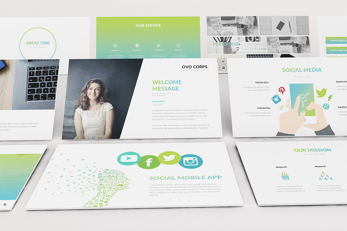 Social Media Powerpoint Template, a Presentation Template by Incools Stokie