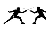 An elegant Fencing Duel Silhouettes, an Illustration by Amazin_art (Thumbnail 11 of 31)