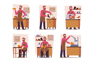 Shoemaker. Characters working in, an Illustration by Onyx
