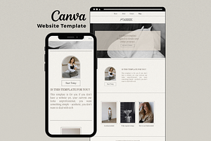 4Page Minimal Canva Website Template, a Landing Page Template by Marcia B Studio