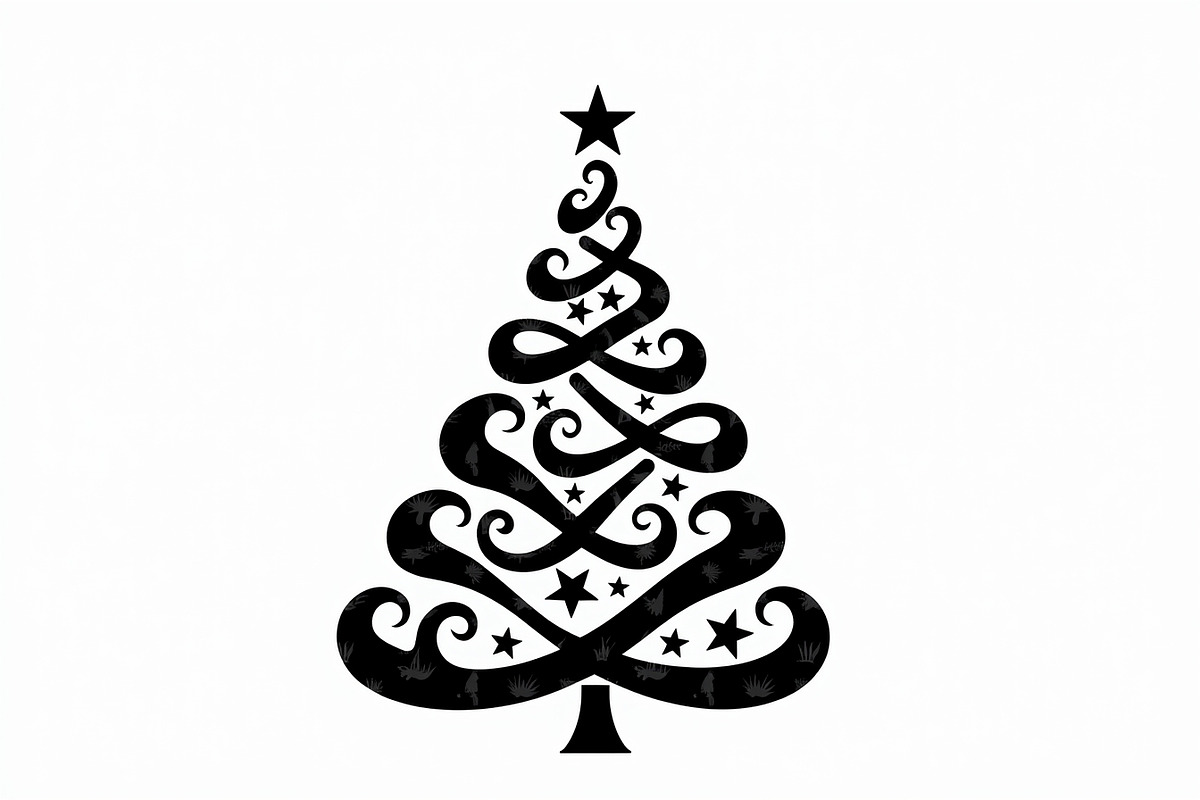 Elegant Christmas Tree Silhouette Se, an Illustration by balal (Photo 11 of 21)