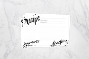 Calligraphy Recipe Card 4x6 Fill in, a Card Template by OhEverythingHandmade (Thumbnail 1 of 2)