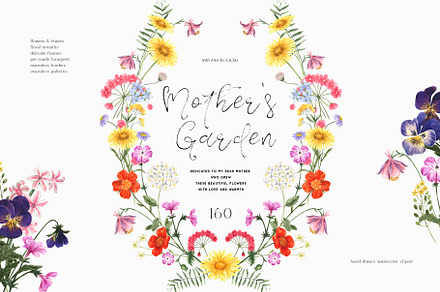 Mother's Garden wildflowers, a Decorative Illustration by LiChu Art