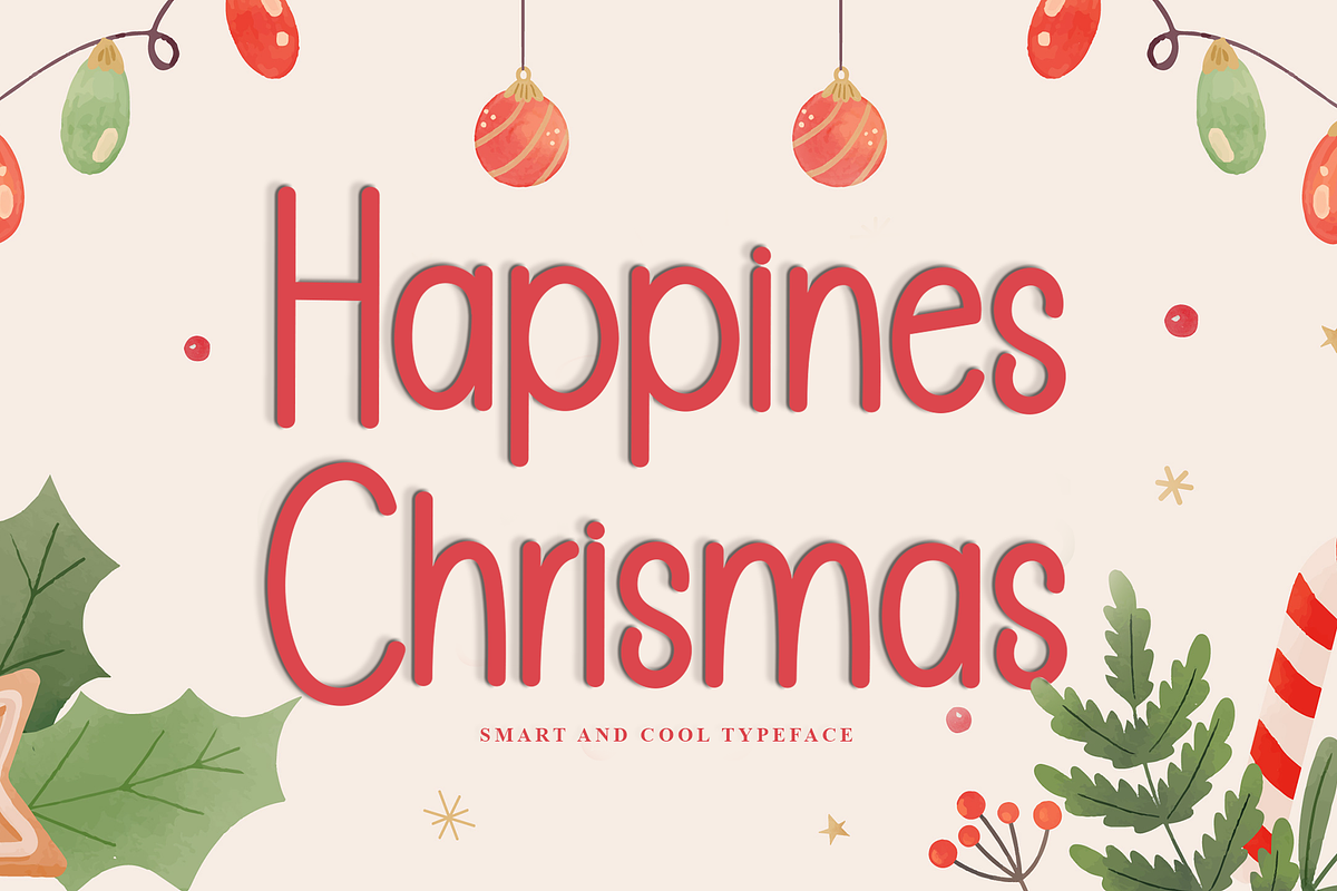 Happines Christmas, a Sans Serif Font by FreshTypeINK (Photo 1 of 8)