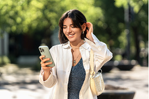 Weekend away. Smiling woman with, a Person Photo by AD Stock Images