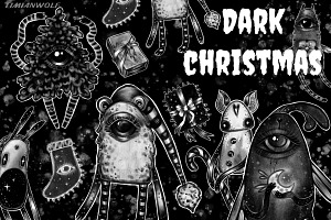 Dark Christmas - PNG and postcards