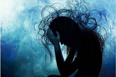 Silhouette of a woman in distress, an Illustration by Lermont51