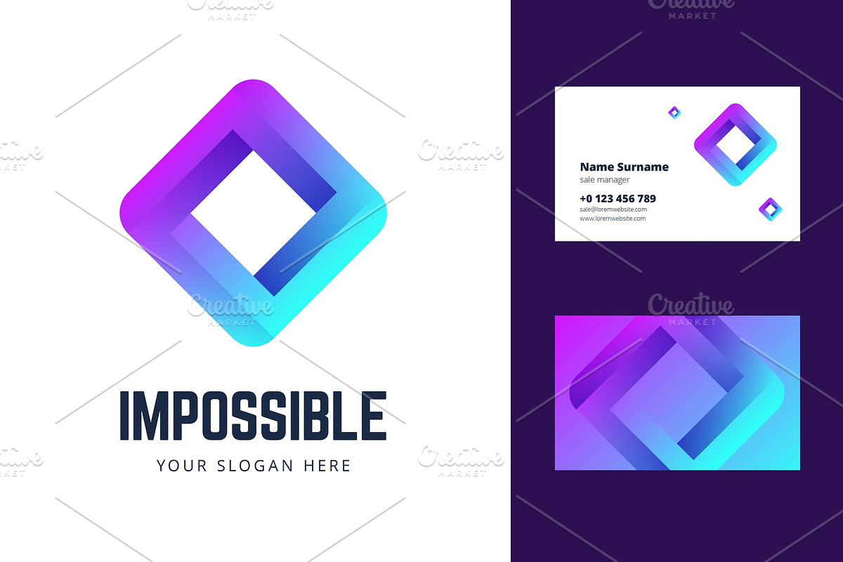 Impossible square logo, a Branding & Logo Template by zaniman