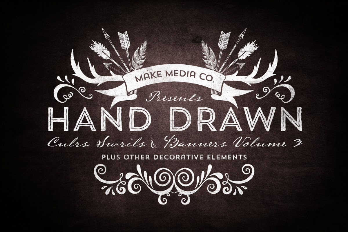 Hand Drawn Curls & Banners MEGAPACK, an Illustration by Callie Rian & Co. (Photo 4 of 5)