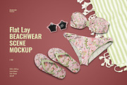 Flat Lay Beachwear Scene Mockup, an Apparel Mockup by Designertale (Thumbnail 1 of 6)
