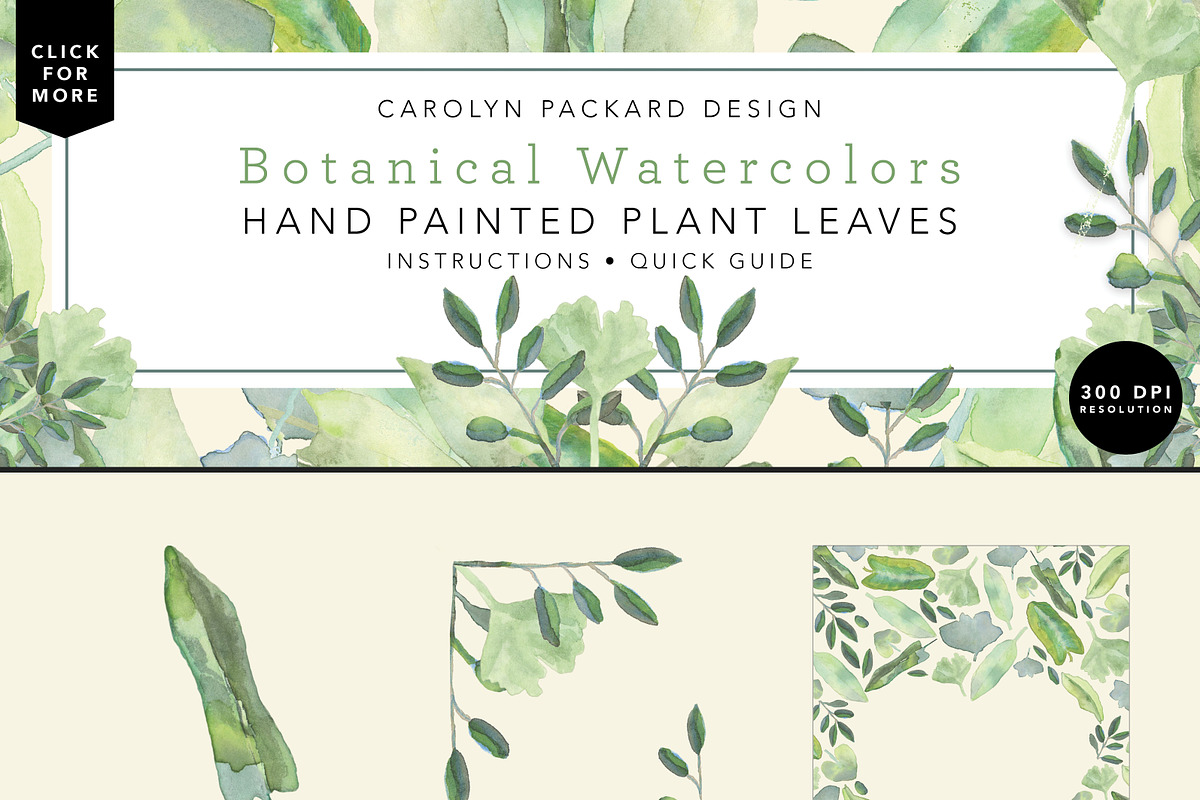Botanical Watercolor Leaves, a Texture Graphic by Carolyn Packard Design (Photo 8 of 8)