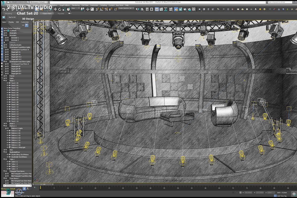 Virtual TV Studio Chat Set 20, an Architecture 3D Model by akerStudio (Photo 21 of 26)