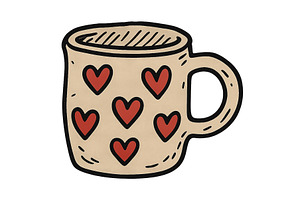 Cute mug decorated with red hearts, an Arts & Entertainment Photo by ZinetroN