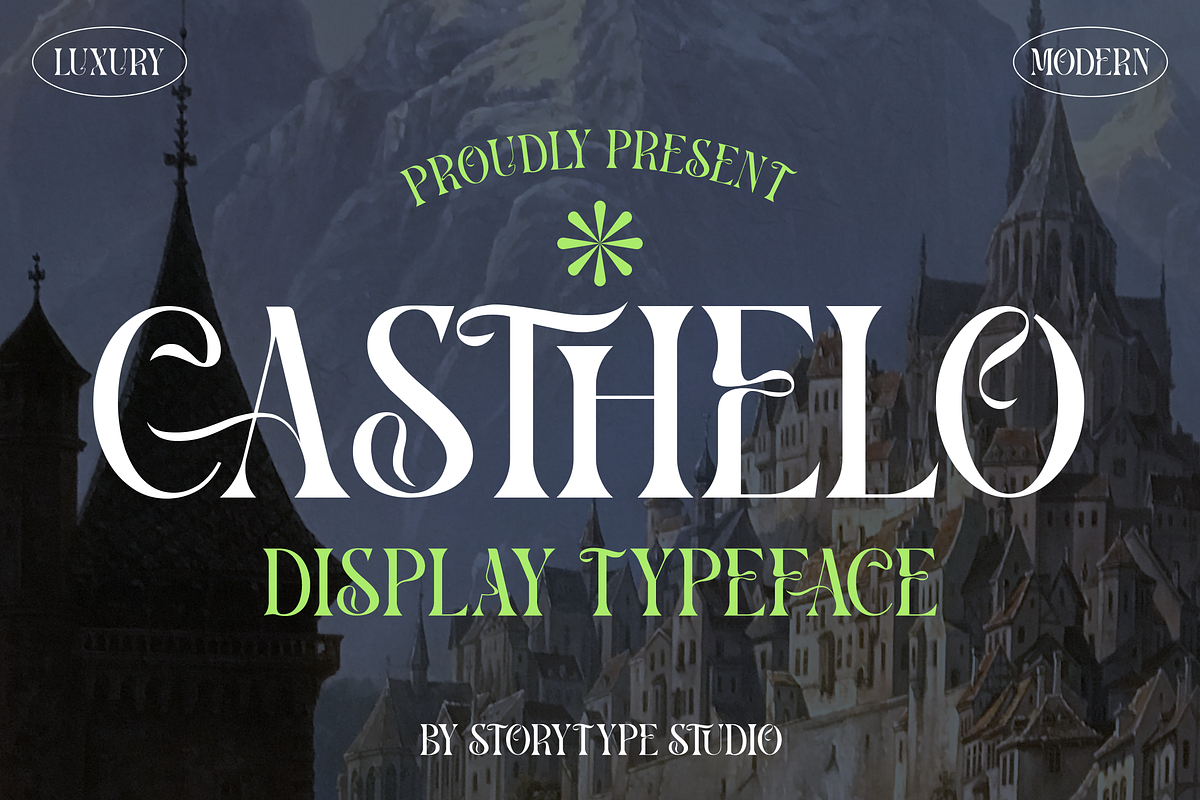 Casthelo Display Typeface Font, a Sans Serif Font by Storytype Studio (Photo 1 of 15)