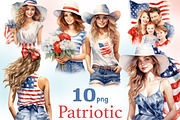 Patriotic Clipart Collection, a Seasonal Illustration by GlamArtZhanna (Thumbnail 1 of 4)