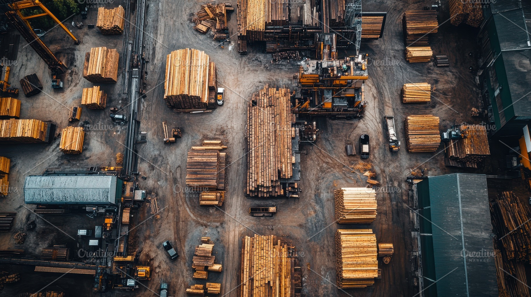 Aerial View of a Timber Yard: Stacks, a Background Photo by Pixeness