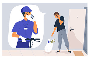 Contactless delivery, a Person Illustration by Good Studio