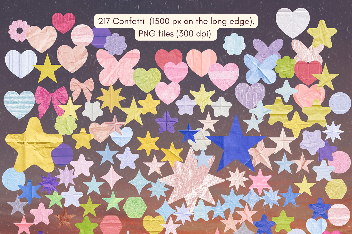 Pastel Paper Confetti Kit, a Texture Graphic by JulsIst (Photo 6 of 9)
