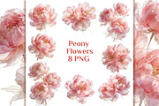 Pink Peony Watercolor 8 PNG Clipart, an Object Graphic by LoveDesignShop (Thumbnail 1 of 4)