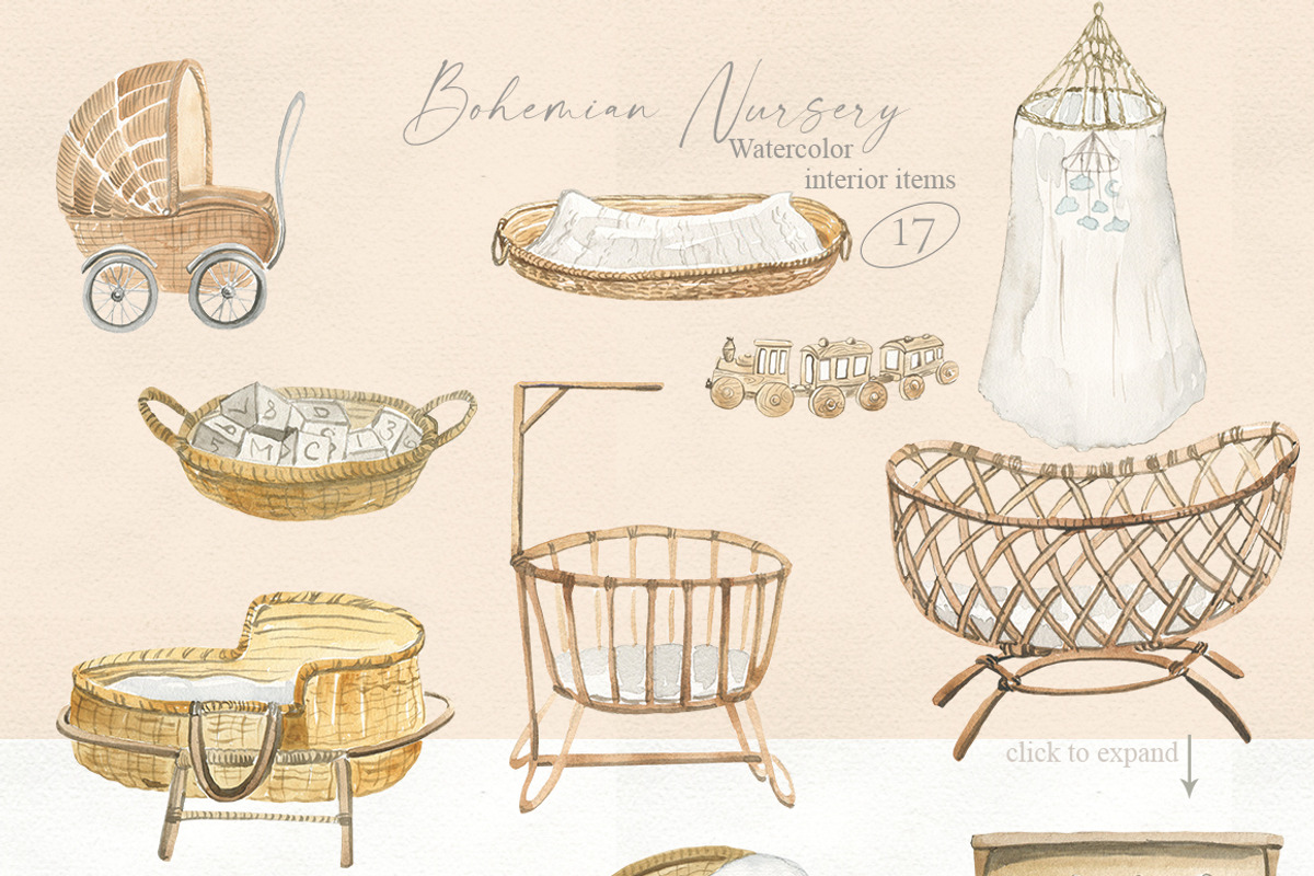 Bohemian Nursery Watercolor, an Illustration by Love Watercolor Store (Photo 2 of 7)