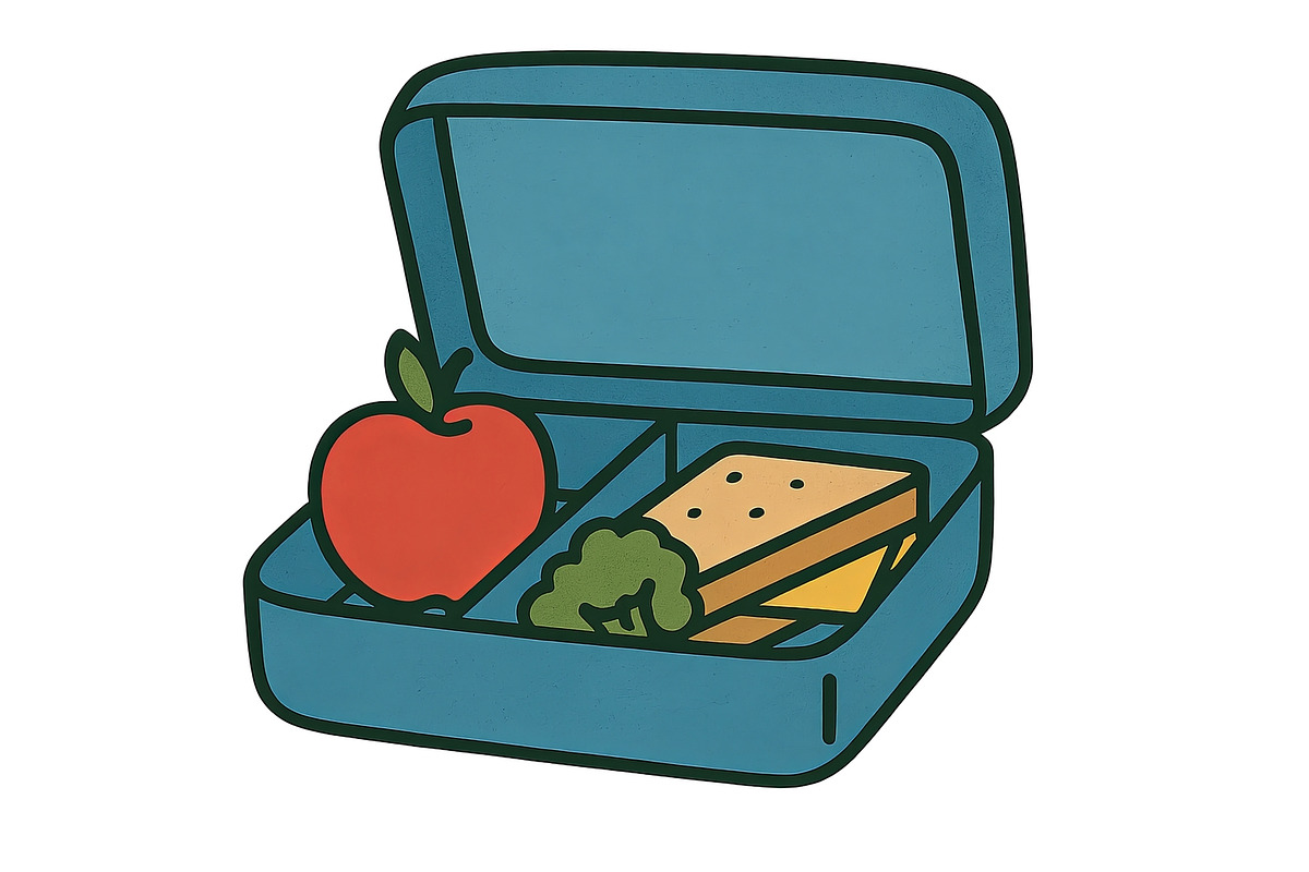 Lunchbox illustration with apple, sa, an Illustration by Dvoevnore photos