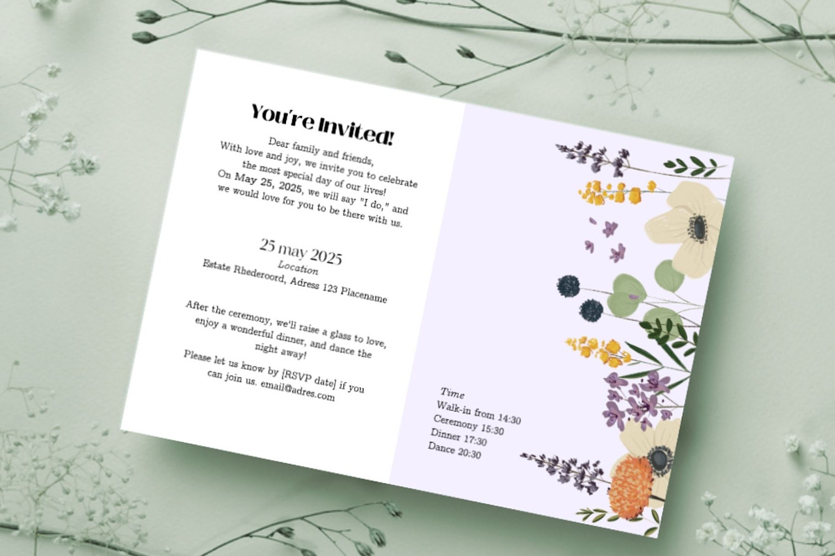 Wedding collection handdraw florals, a Stationery Template by kreart (Photo 5 of 8)