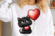 Quirky Black Cat And Red Balloon PNG, an Illustration by SinaCreation (Thumbnail 4 of 7)