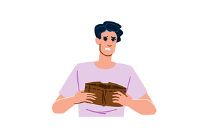 Young man showing empty wallet, a Finance Illustration by pikepicture