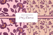 Bohemian Bloom Patterns PinkPurple, a Pattern Graphic by RachelStudio (Thumbnail 4 of 10)