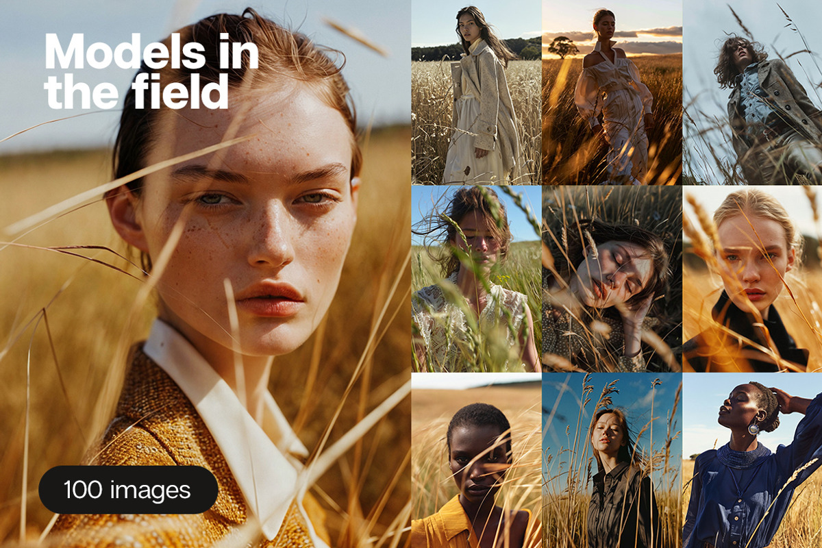 100 Models in the field, a Beauty & Fashion Photo by Handmadefont (Photo 1 of 13)