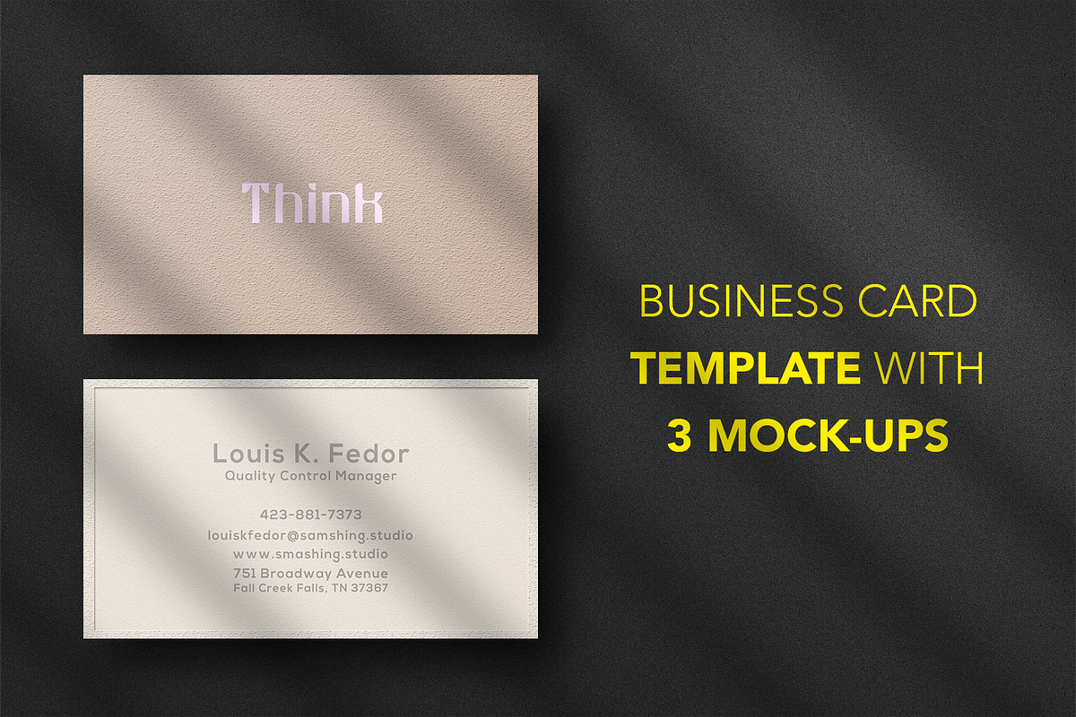 Business card Template & 3 Mock-up, a Business Card Template by Smashing_Studio (Photo 1 of 11)
